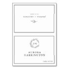 Minimalist Black and White Leaf Wedding Place card