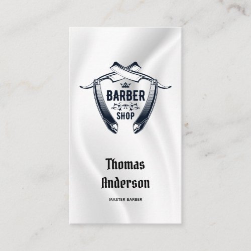 Minimalist Black and White Logo Barbershop Modern Business Card