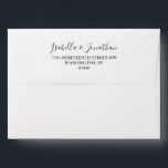 Minimalist Black and White Matching Return Address Envelope<br><div class="desc">Minimalist Classic Black and White Matching Wedding Envelope with Preprinted Return Address</div>