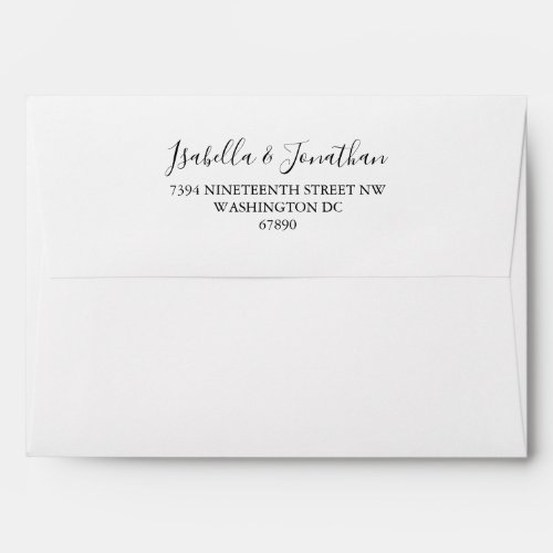 Minimalist Black and White Matching Return Address Envelope