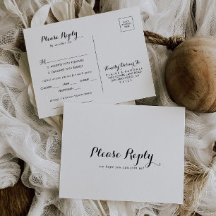 Minimalist Black and White Menu Choice RSVP