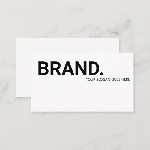 Minimalist black and white modern bold  business card