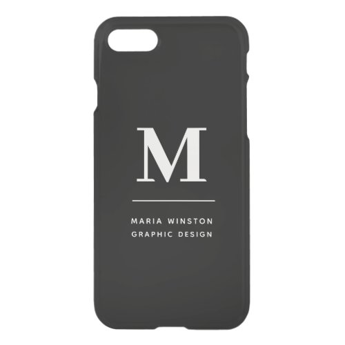 Minimalist Black and White Modern Custom Monogram iPhone SE87 Case