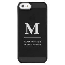 Minimalist Black and White Modern Custom Monogram Permafrost iPhone SE/5/5s Case