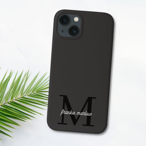 Minimalist Black and White Modern Monogram Case_Ma iPhone 13 Case