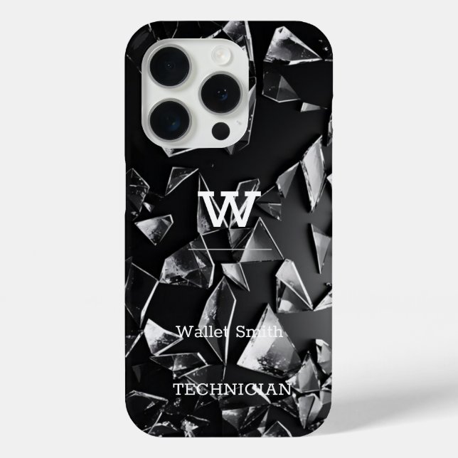 Minimalist Black and White Modern Monogram Case-Ma Case-Mate iPhone Case (Back)