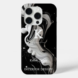 Minimalist Black and White Modern Monogram Case-Ma iPhone 15 Pro Case