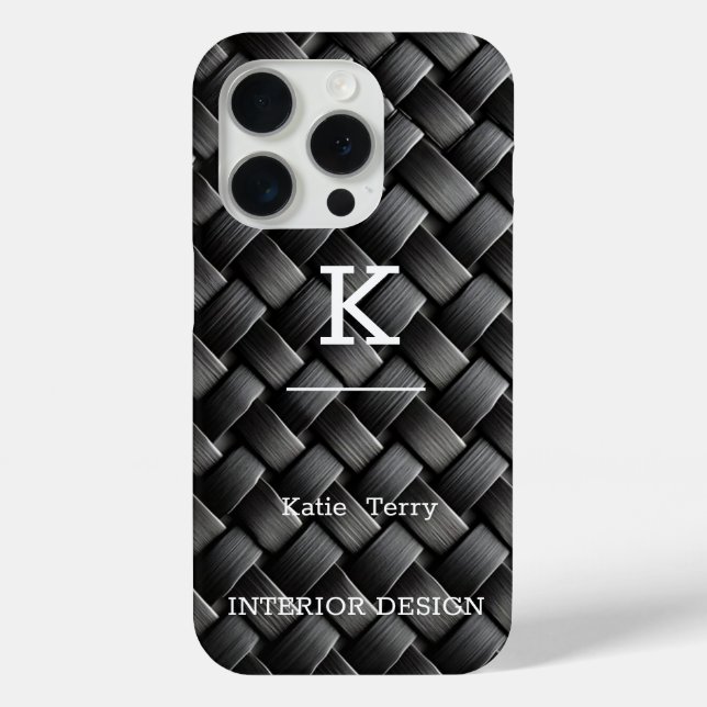 Minimalist Black and White Modern Monogram Case-Ma Case-Mate iPhone Case (Back)