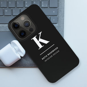 Minimalist Black and White Modern Monogram iPhone XS Max Case