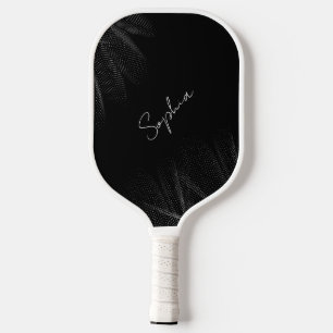 Minimalist Black and White Modern Monogram Pickleball Paddle