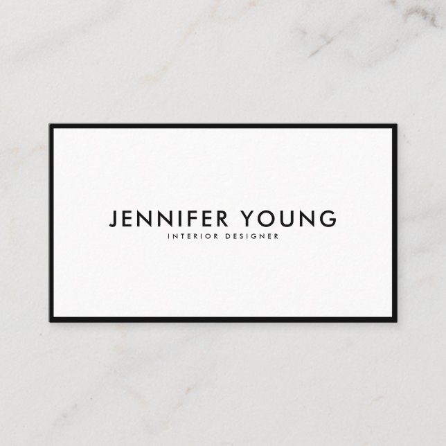 Minimalist black and white modern professional business card (Front)