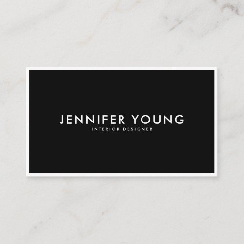 Minimalist black and white modern professional business card