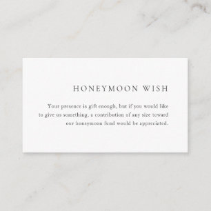 Minimalist Black and White Modern Wedding Enclosure Card