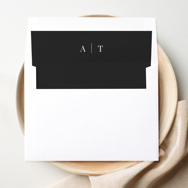 Minimalist Black and White Modern Wedding Envelope Liner (Creator Uploaded)