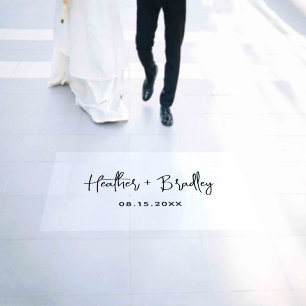 Minimalist Black and White Modern Wedding Floor Decals