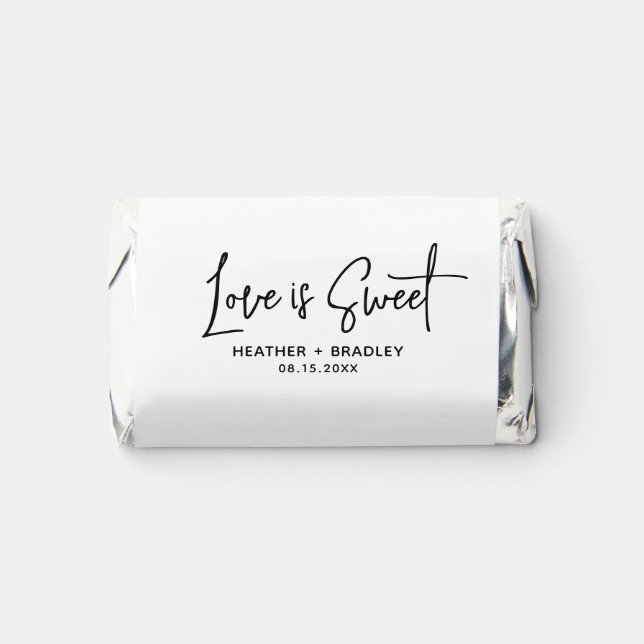 Minimalist Black and White Modern Wedding Hershey's Miniatures (Front)