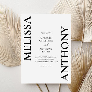 Minimalist Black and White Modern Wedding Invitation
