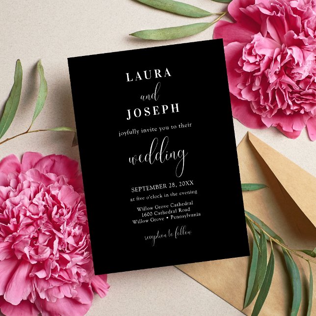 Minimalist Black and White Modern Wedding Invitation (Creator Uploaded)