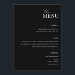 Minimalist Black and White Modern Wedding Menu<br><div class="desc">Modern wedding menu with minimalist typography design in black and white color.</div>
