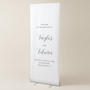 Minimalist Black and White Modern Wedding Retractable Banner