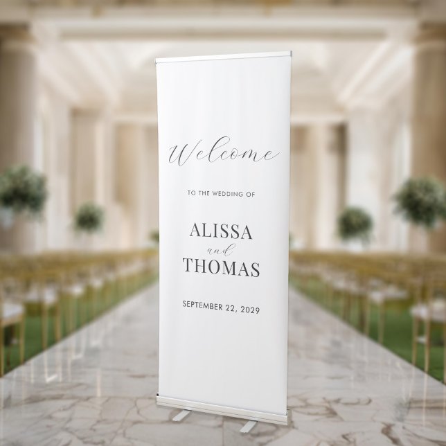 Minimalist Black and White Modern Wedding Retractable Banner (Creator Uploaded)