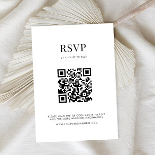 Minimalist Black and White Modern Wedding RSVP Card