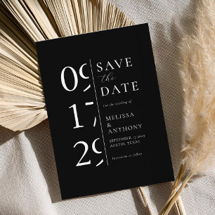 Minimalist Black and White Modern Wedding Save The Date