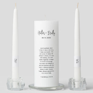 Minimalist Black and White Modern Wedding Unity Candle Set