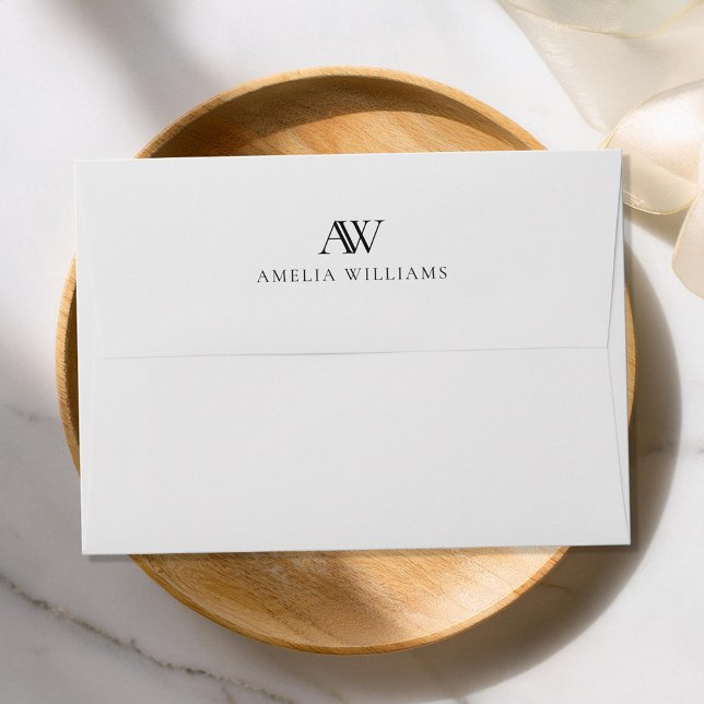 Minimalist Black and White Monogram Envelope (Creator Uploaded)