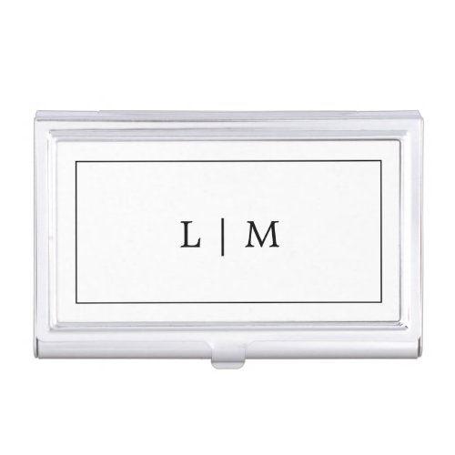 Minimalist Black and White Monogram Logo Business Card Case