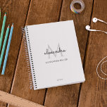 Minimalist Black and White Monogram Name Modern Planner<br><div class="desc">This simple,  elegant,  stylish black and white design features your personalized name and monogram in trendy,  stylish topography. This item can be and an excellent gift for you,  your family and friends.</div>