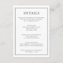 Minimalist Black and White Monogram Wedding Enclosure Card