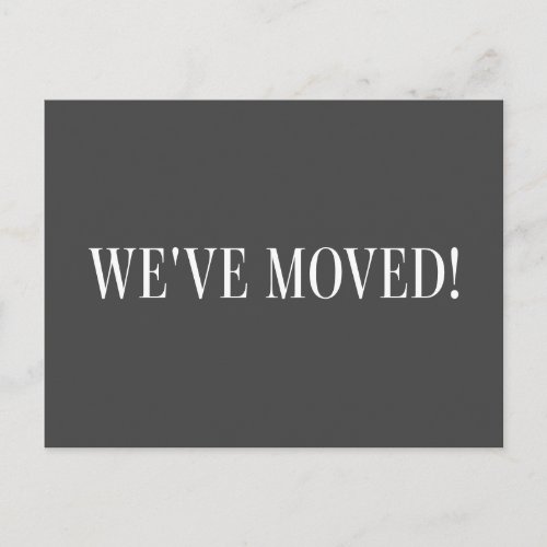 Minimalist Black and White Moving Announcement Postcard
