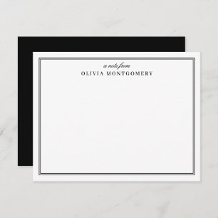 Minimalist Black and White Name Personal Note Card