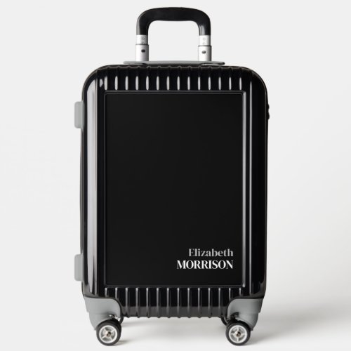 Minimalist black and white Name simple Luggage