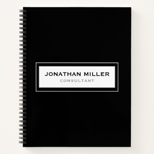 Minimalist Black and White Notebook