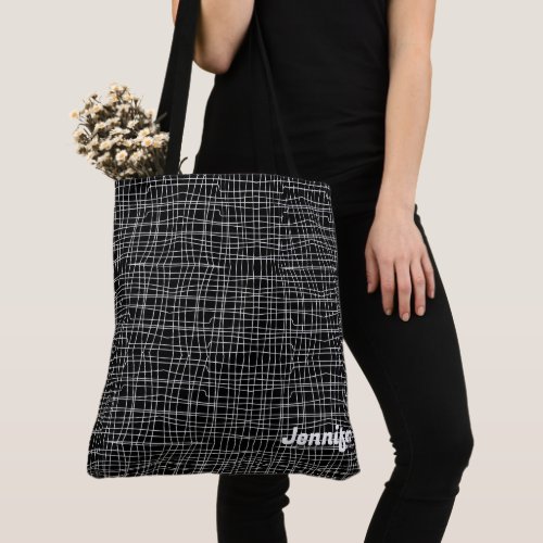 Minimalist Black  and White Pattern Tote Bag