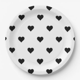 Minimalist Black and White Perfect for Couples Paper Plates