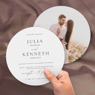 Minimalist Black and White Photo Wedding Invitation