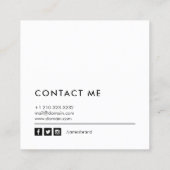 Minimalist Black and White Photography Square Business Card (Back)