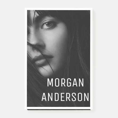 Minimalist Black and White Portrait Name N Post-it Notes