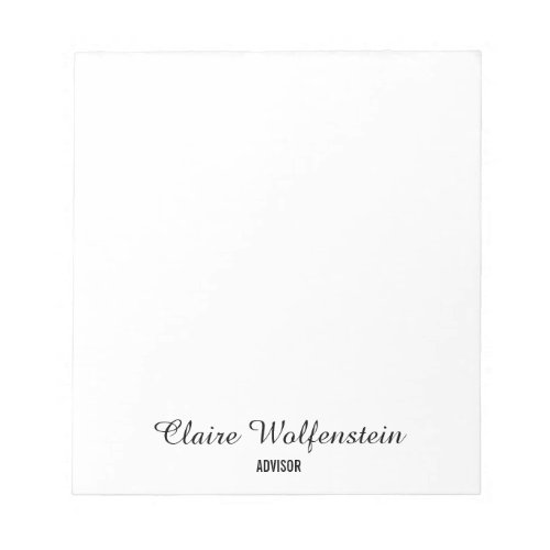 Minimalist Black and White Professional Notepad
