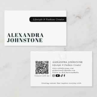 Minimalist Black and White Professional QR Code Business Card