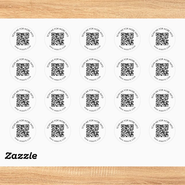 Minimalist Black and White QR Code Classic Round Sticker (Creator Uploaded)