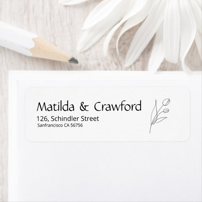  Minimalist black and white return address label  (Insitu)