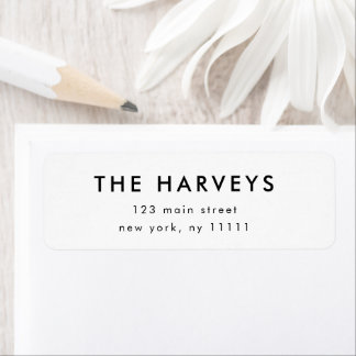 Minimalist Black and White Return Address Label