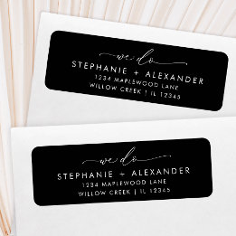 Minimalist Black and White Return Address Label