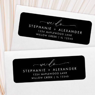 Minimalist Black and White Return Address Label