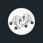 Minimalist Black And White Roller Skates Drawing  Magnet<br><div class="desc">Minimalist Black And White Roller Skates Drawing. Two quads roller skate illustration in black and white. Simple aesthetic roller skating,  roller skates black and white modern illustration.</div>