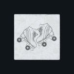 Minimalist Black And White Roller Skates Drawing Stone Magnet<br><div class="desc">Minimalist Black And White Roller Skates Drawing. Two quads roller skate illustration in black and white. Simple aesthetic roller skating,  roller skates black and white modern illustration.</div>